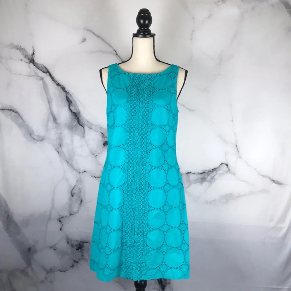 Eliza J lined eyelet sleeveless sheath dress - Picture 1 of 5